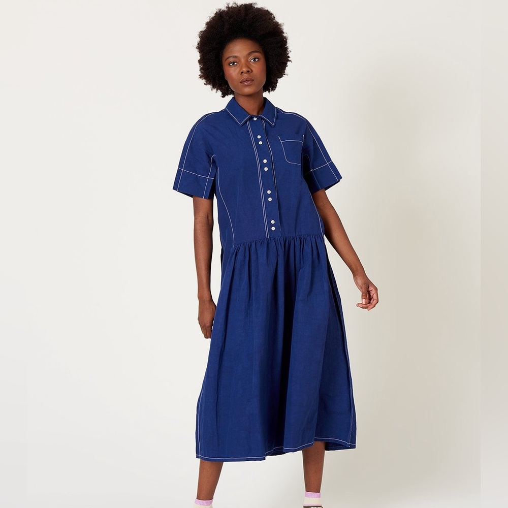 Caron Callahan Trista Blue Dress
